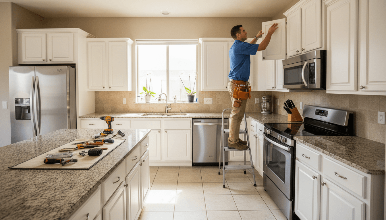 Professional reviewing home improvement checklist